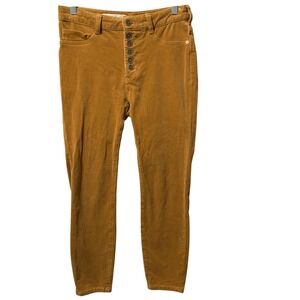Pilcro High Rise Skinny Corduroy Pants Mustard Size‎ 28 Button Fly